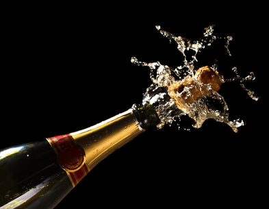 fine close up image of bottle of champagne background